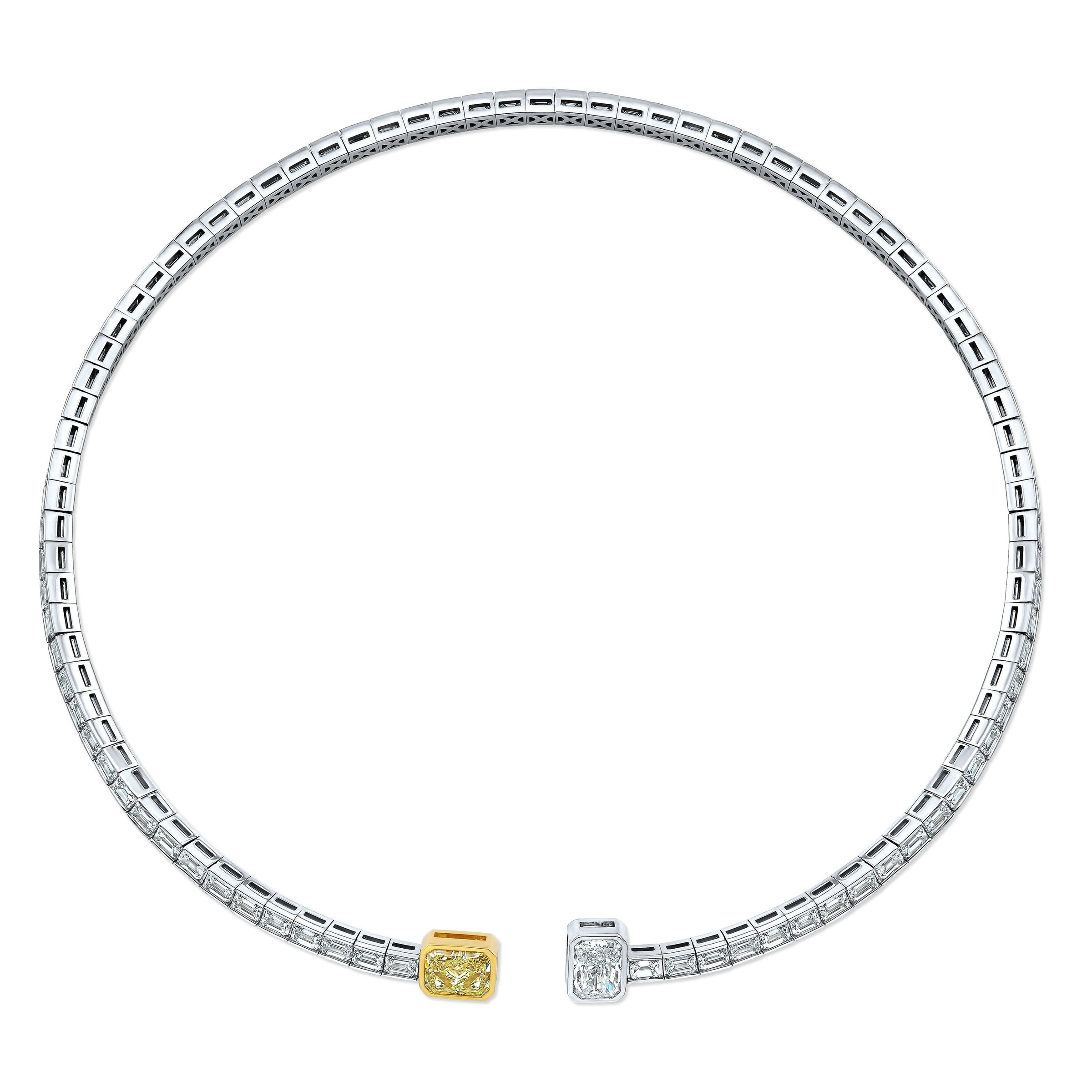 Emerald Cut with Radiant Duo Collar Necklace