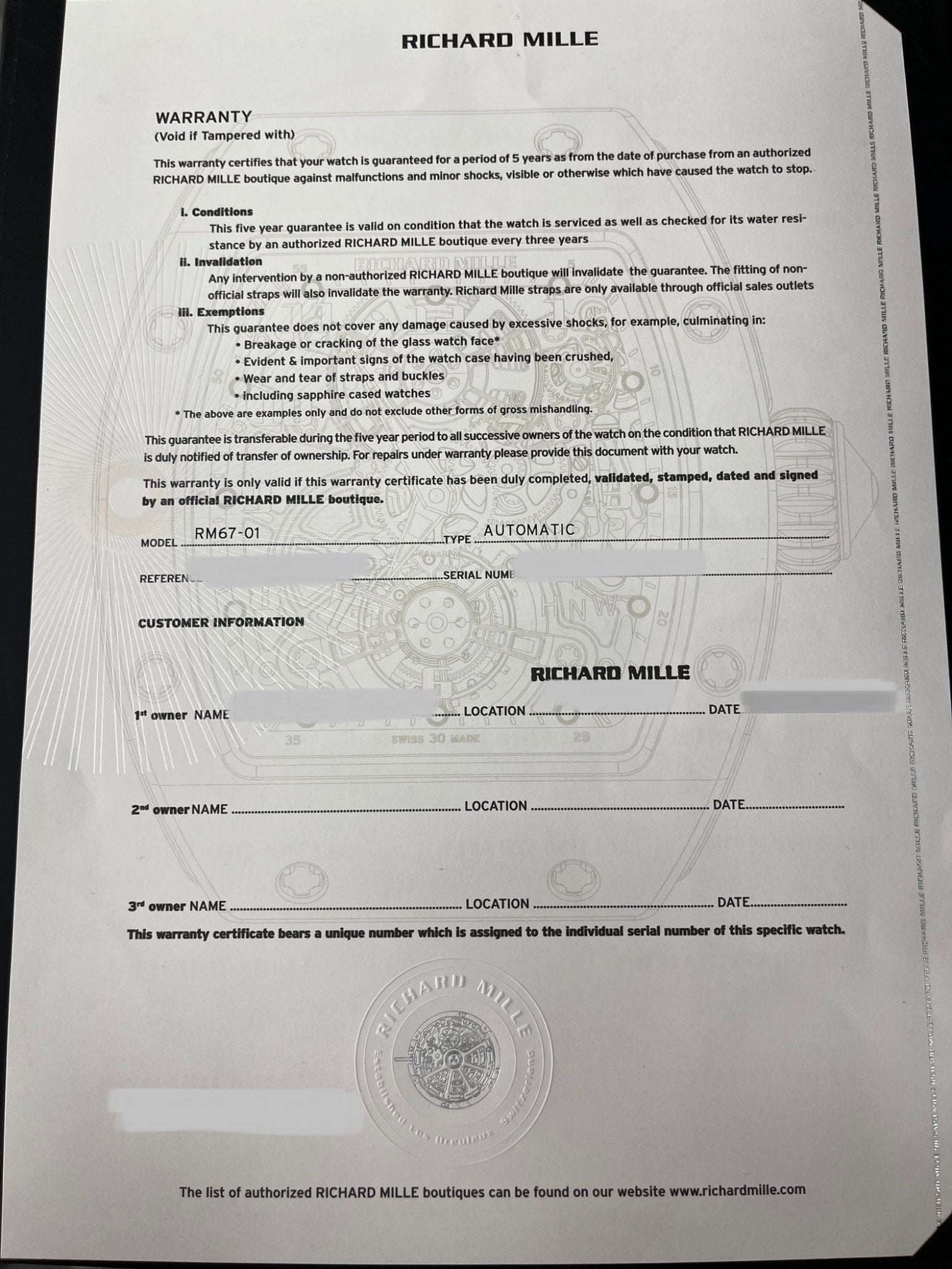 Richard Mille 67-01 Extra Flat Rose Gold