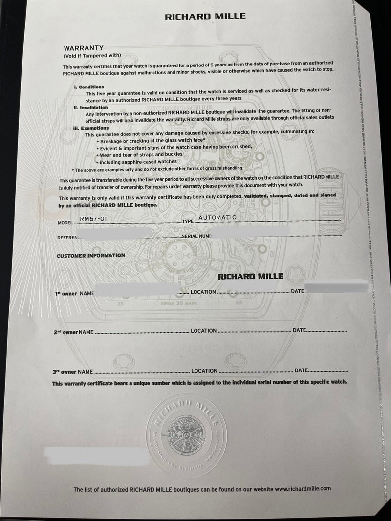 Richard Mille 67-01 Extra Flat Rose Gold