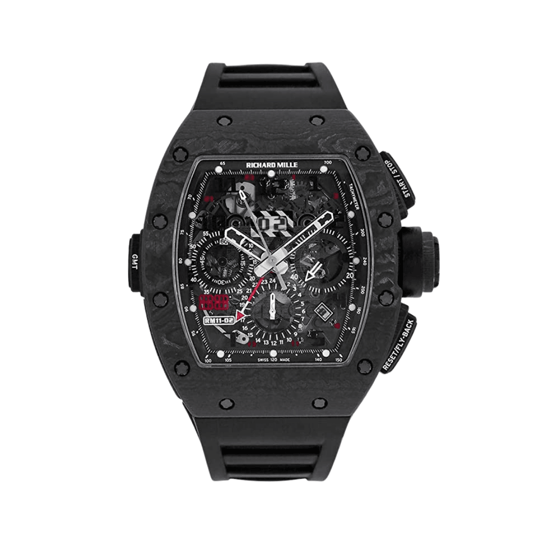 Richard Mille RM 11-02 Flyback Chronograph Dual Time Zone Jet Black Carbon