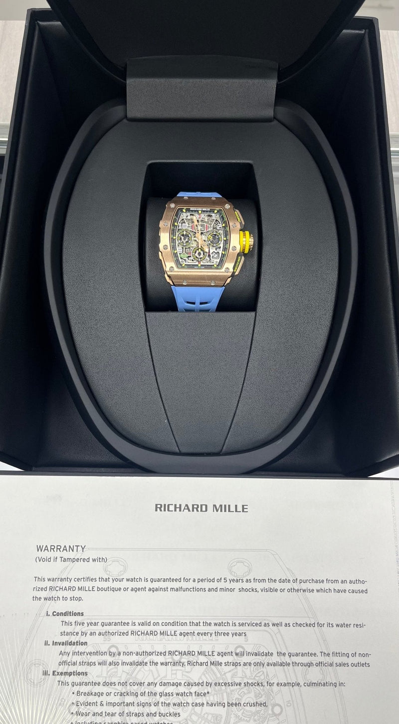 Richard Mille RM 011 11-03 Full Rose Gold Skeleton Dial