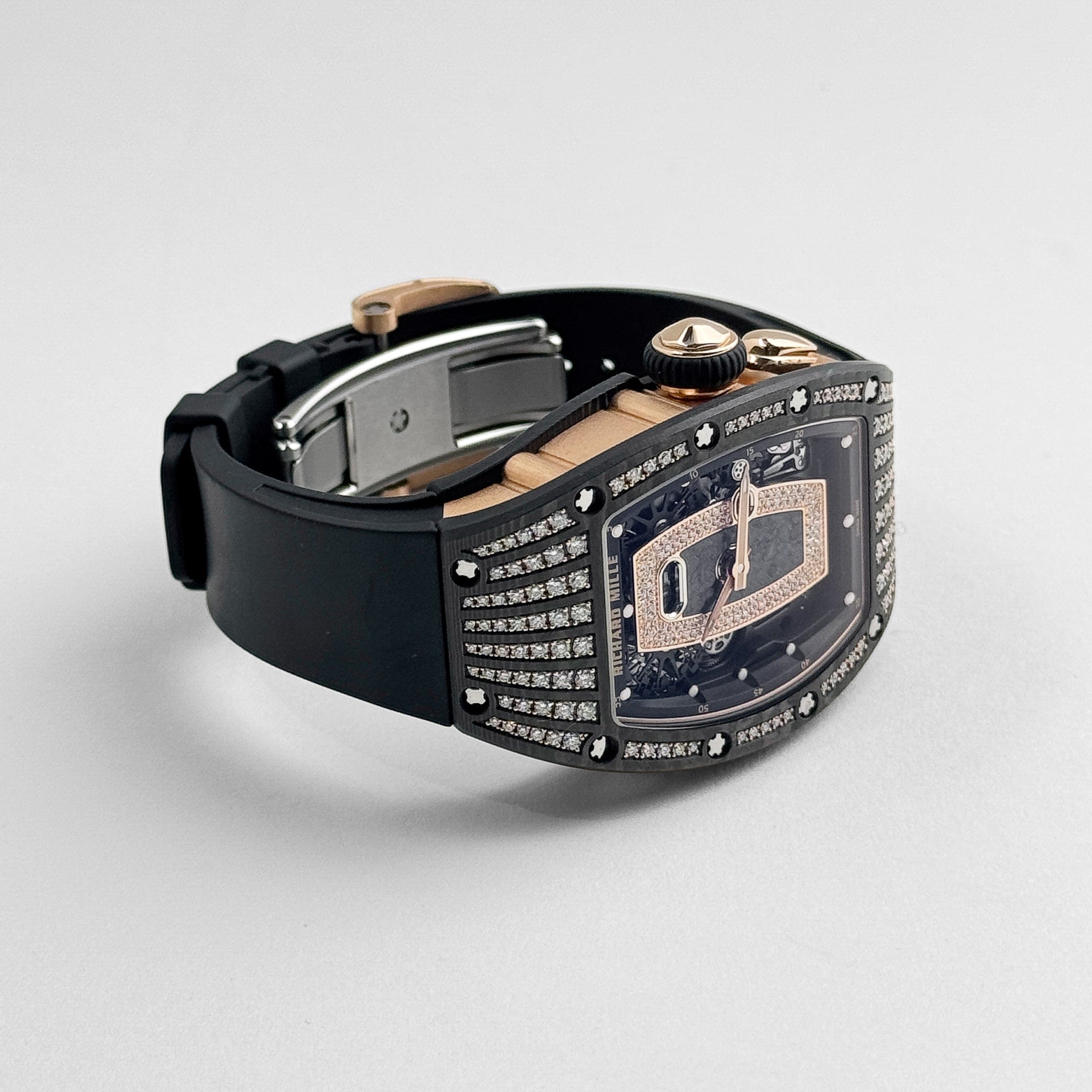 Richard Mille RM 037 Rose Gold Carbon TPT Diamond Set Skeleton Dial (2022)