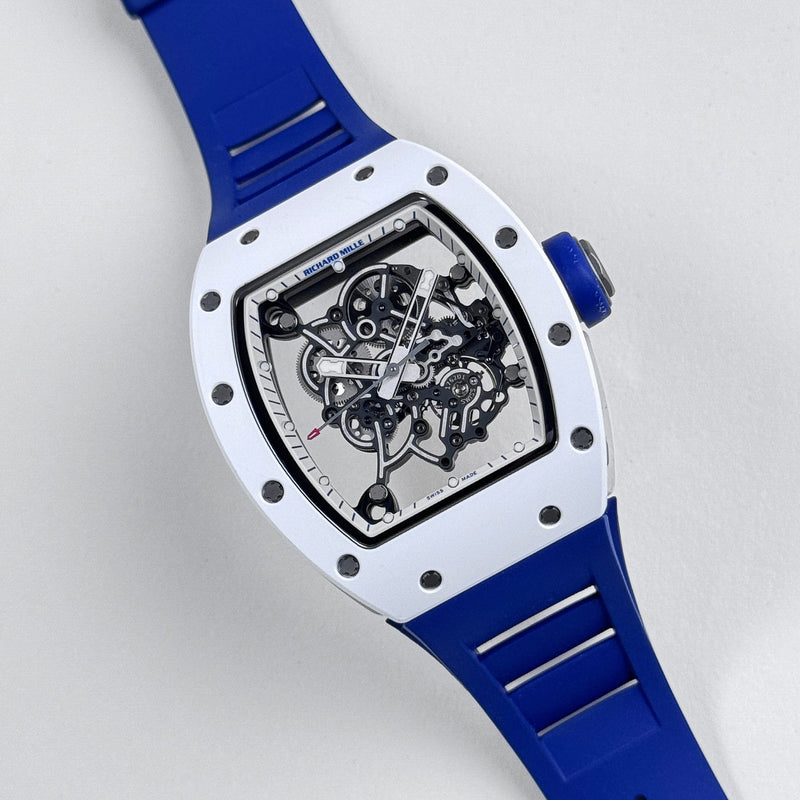 Richard Mille RM 055 Bubba Watson Japan Edition White Ceramic Titanium Blue Rubber