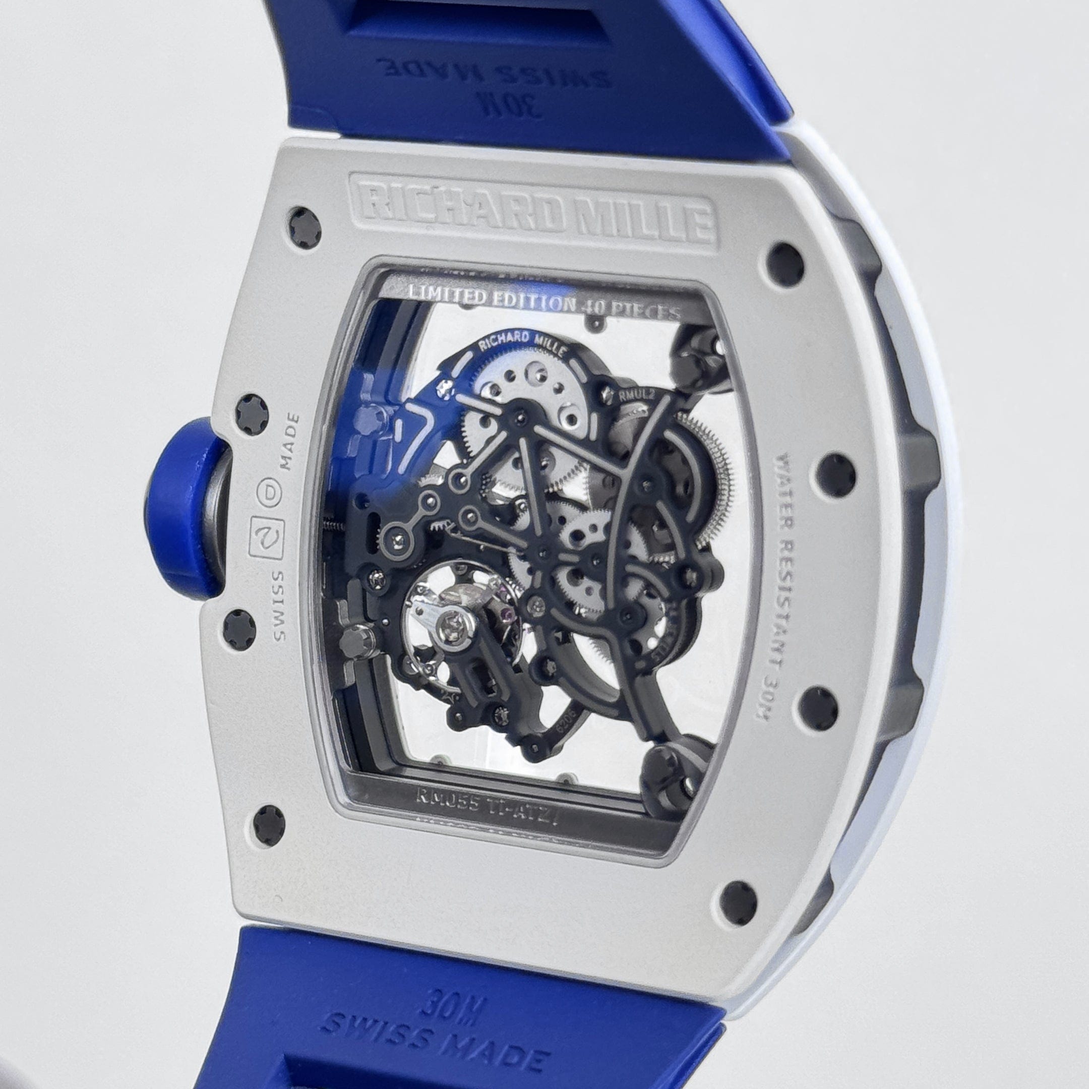 Richard Mille RM 055 Bubba Watson Japan Edition White Ceramic Titanium Blue Rubber