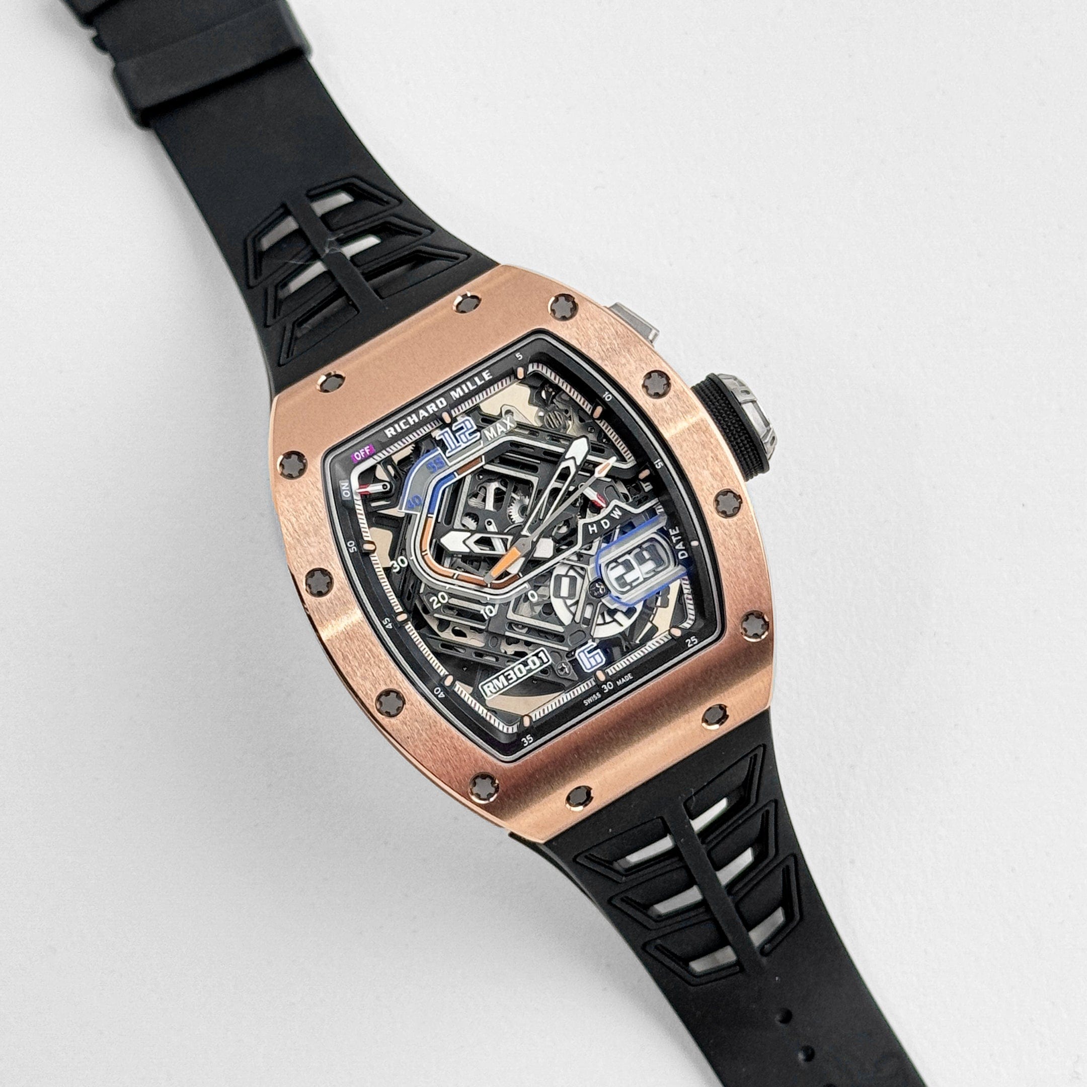 Richard Mille RM 30-01 Declutchable Rotor Rose Gold Skeleton Dial