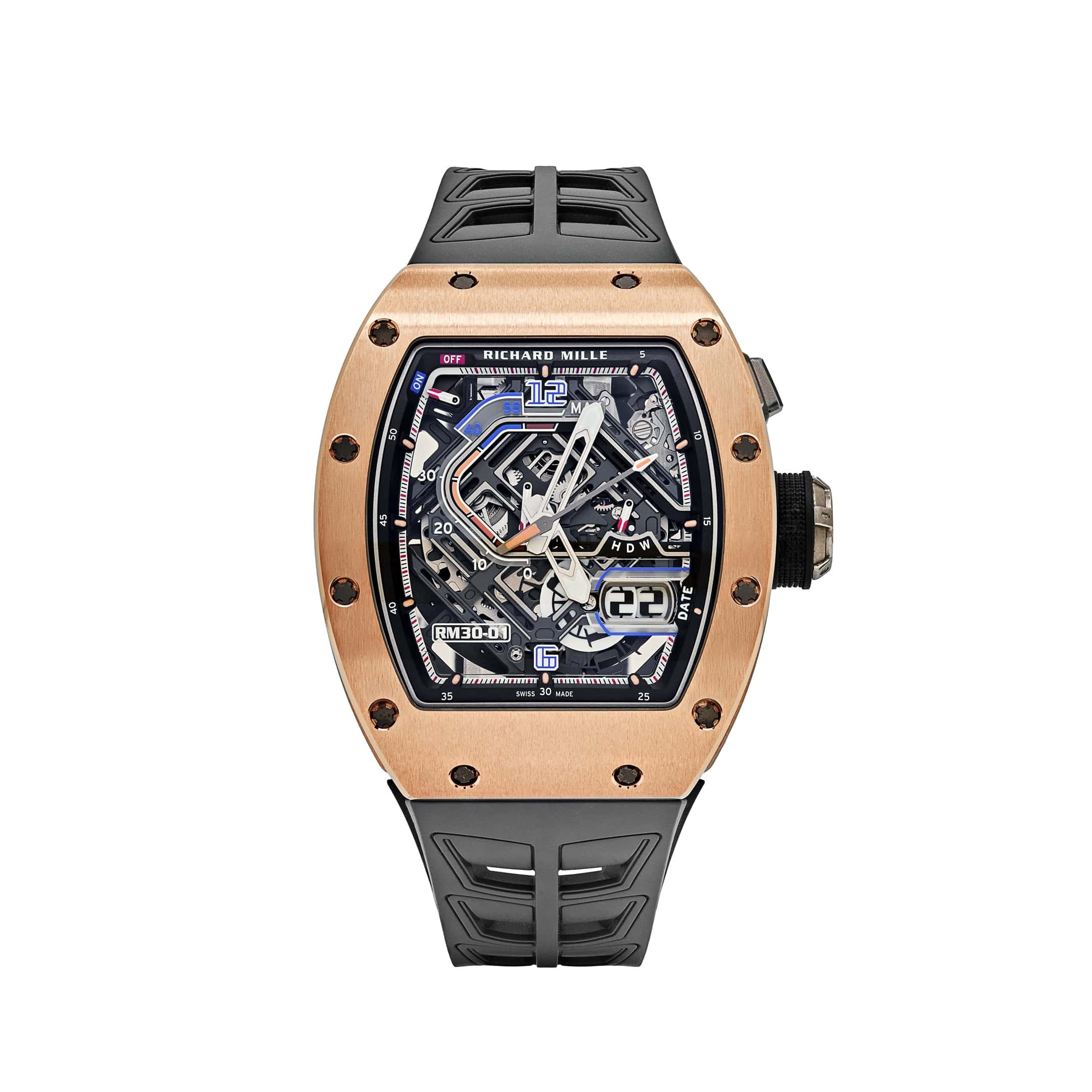 Richard Mille RM 30-01 Declutchable Rotor Rose Gold Skeleton Dial