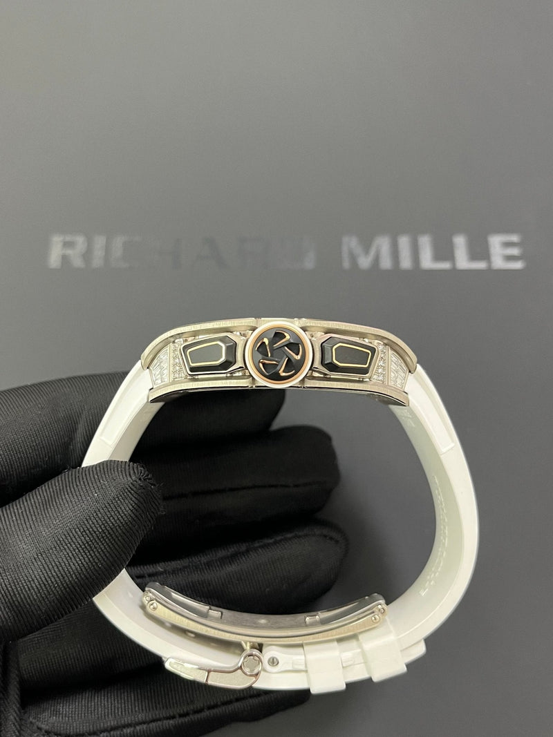 Richard Mille RM 72-01 Automatic Winding Lifestyle Flyback Chronograph White Gold with Baguette Diamonds
