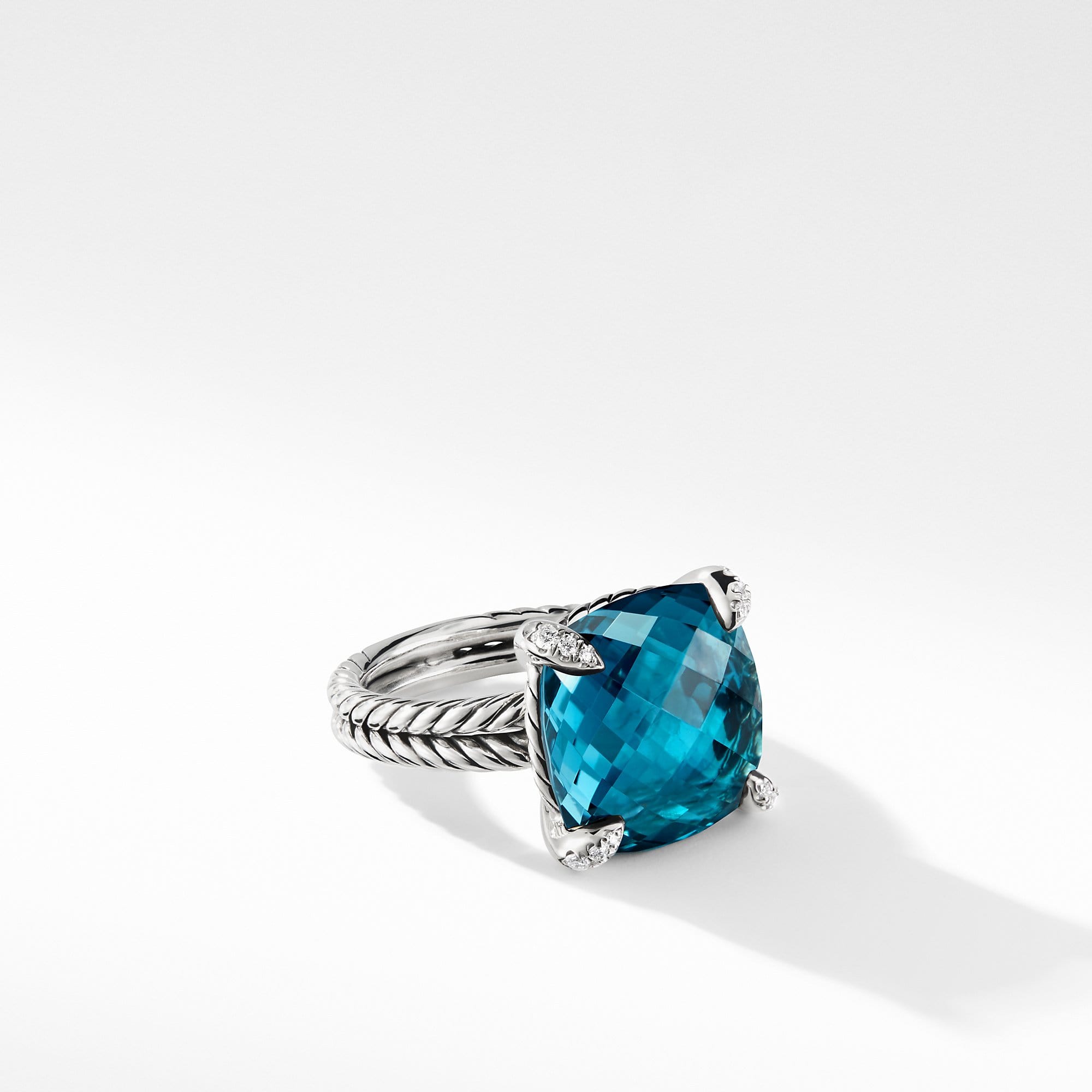 Ring with Hampton Blue Topaz and Diamonds