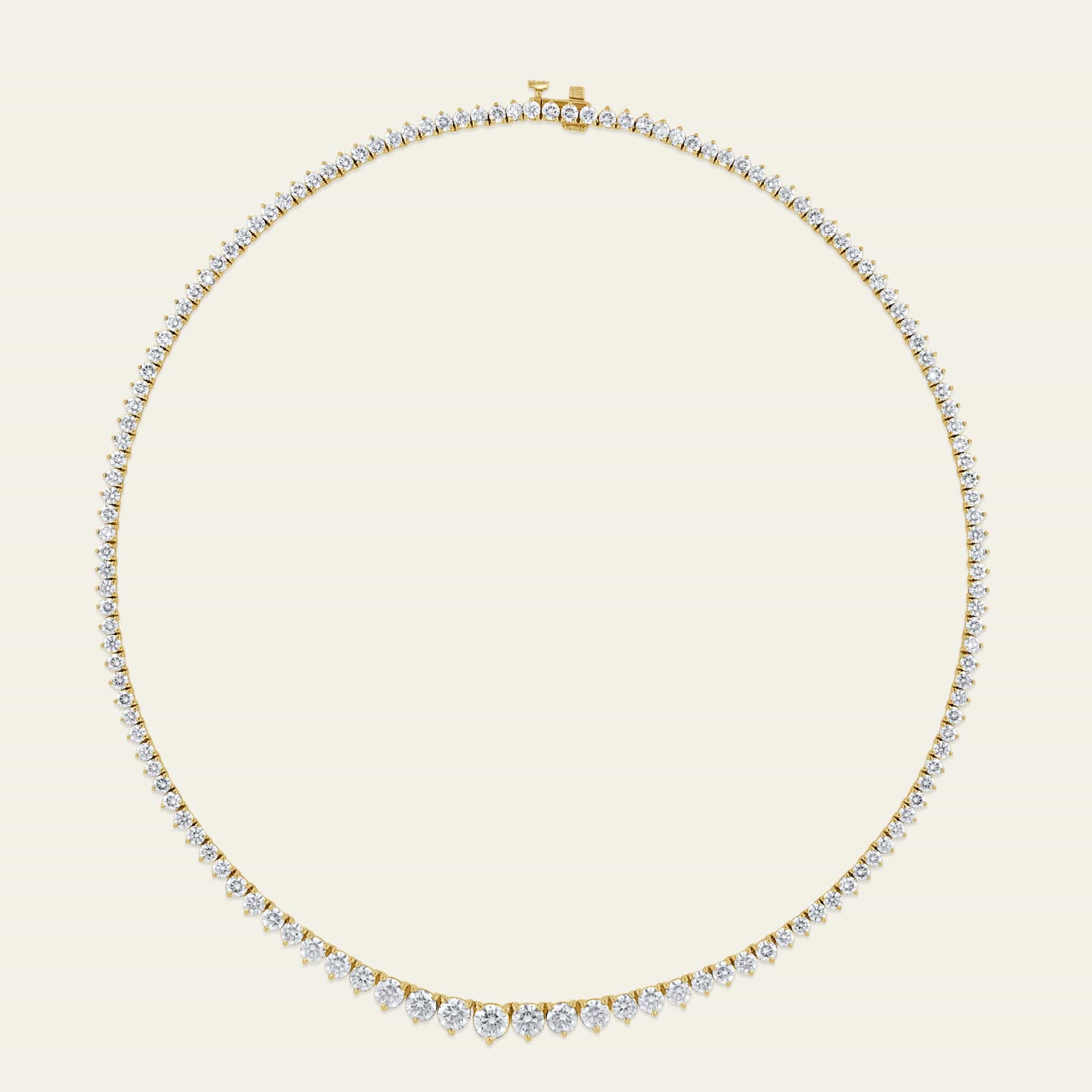 Riviera 13 Carat Graduated Diamond Tennis Necklace