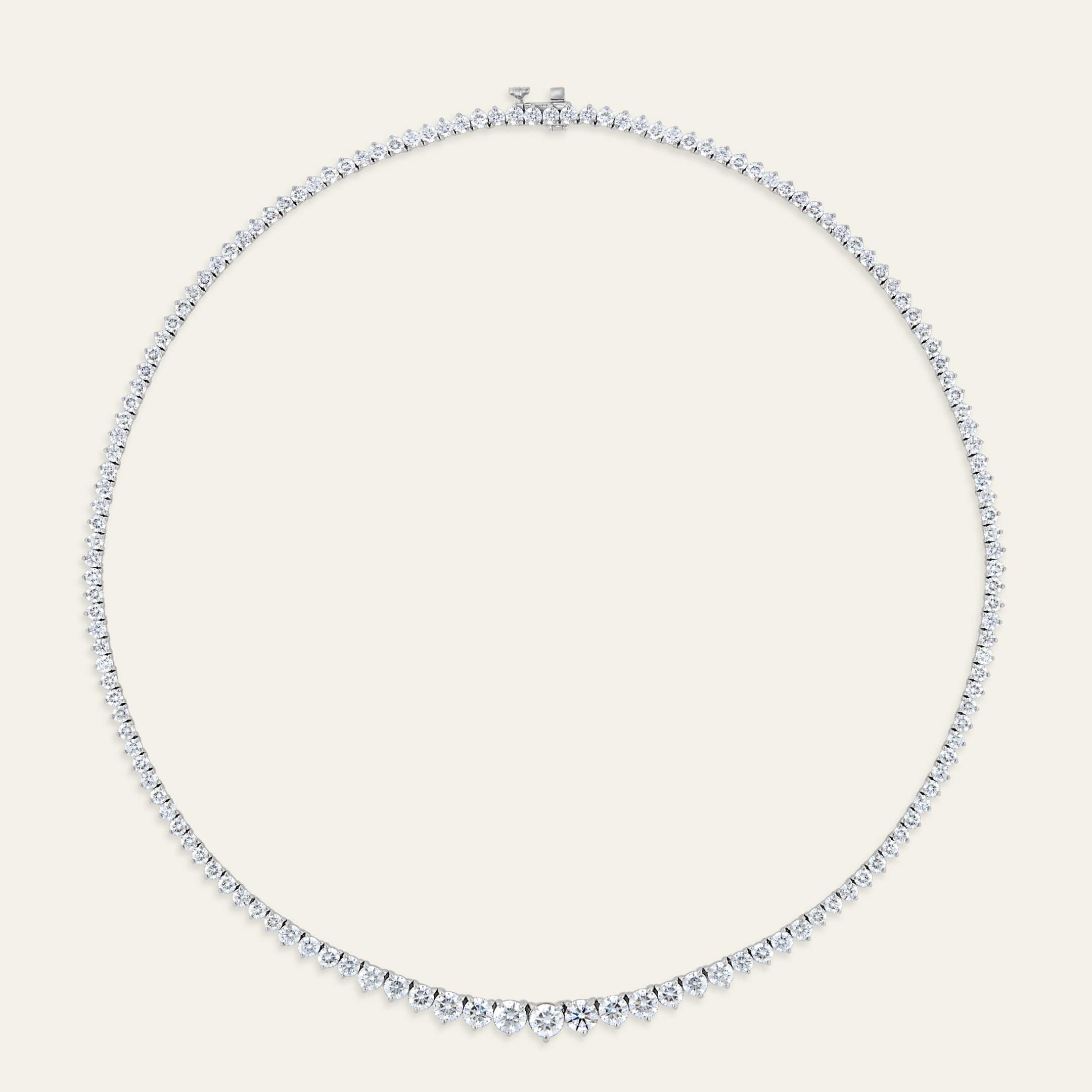 Riviera 13 Carat Graduated Diamond Tennis Necklace