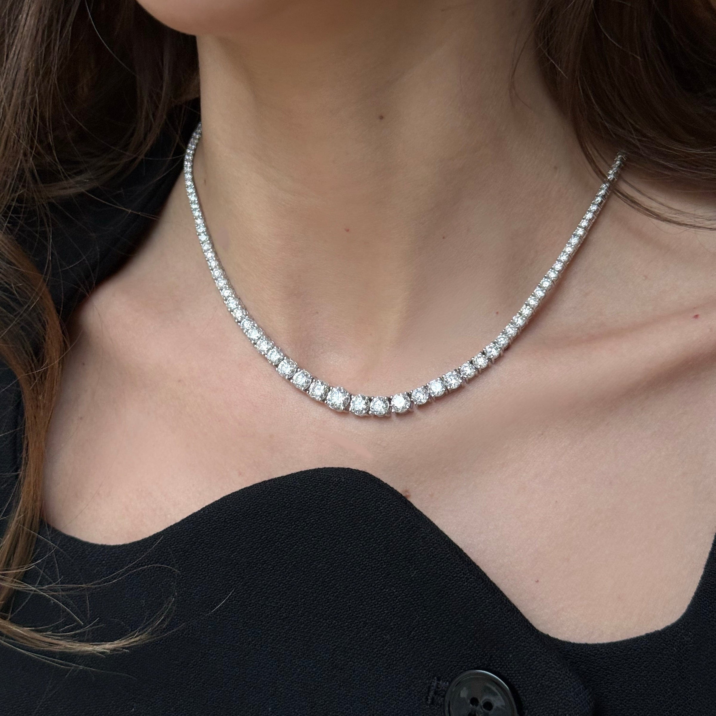 Riviera 14 Carat Graduated Diamond Tennis Necklace
