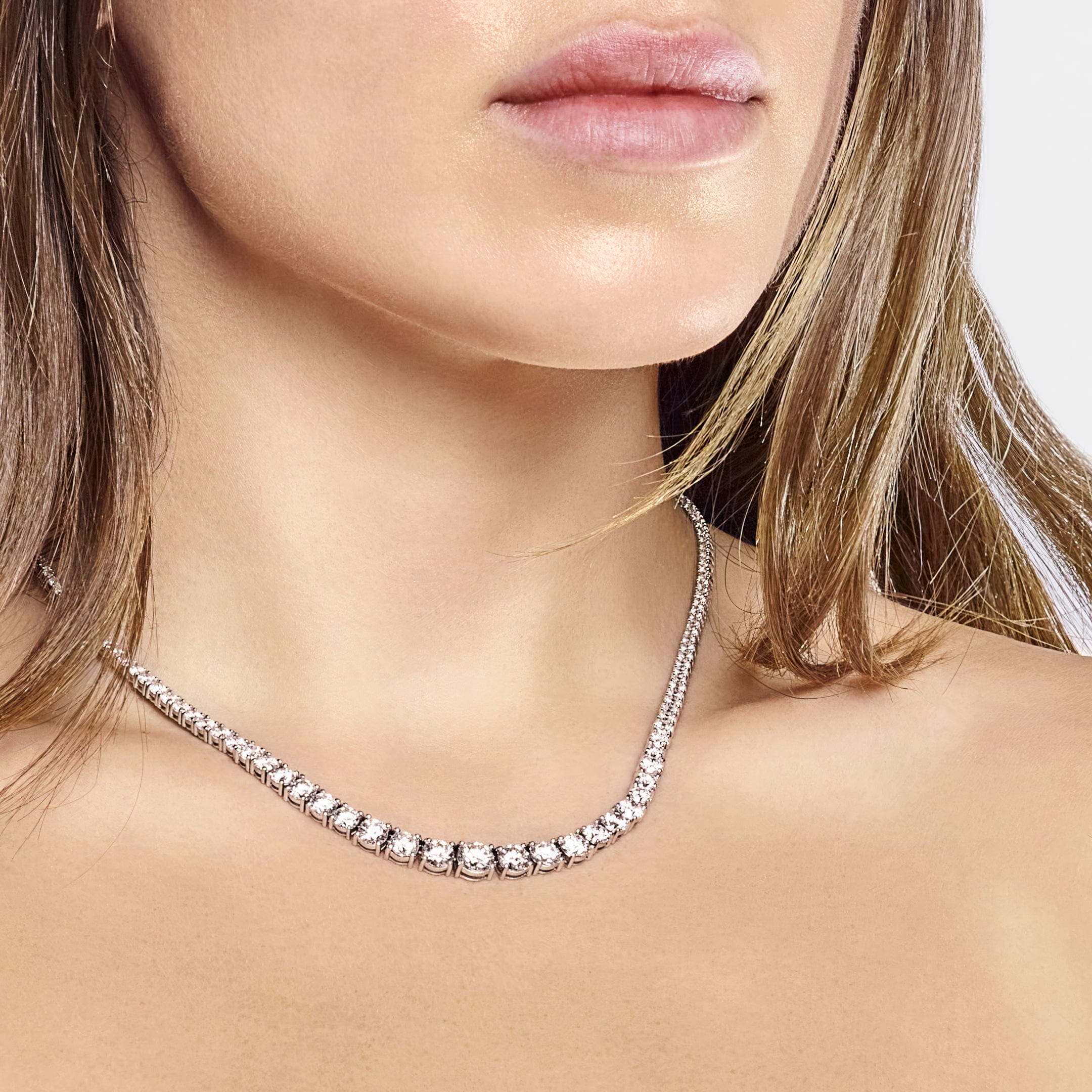 Riviera 14 Carat Graduated Diamond Tennis Necklace