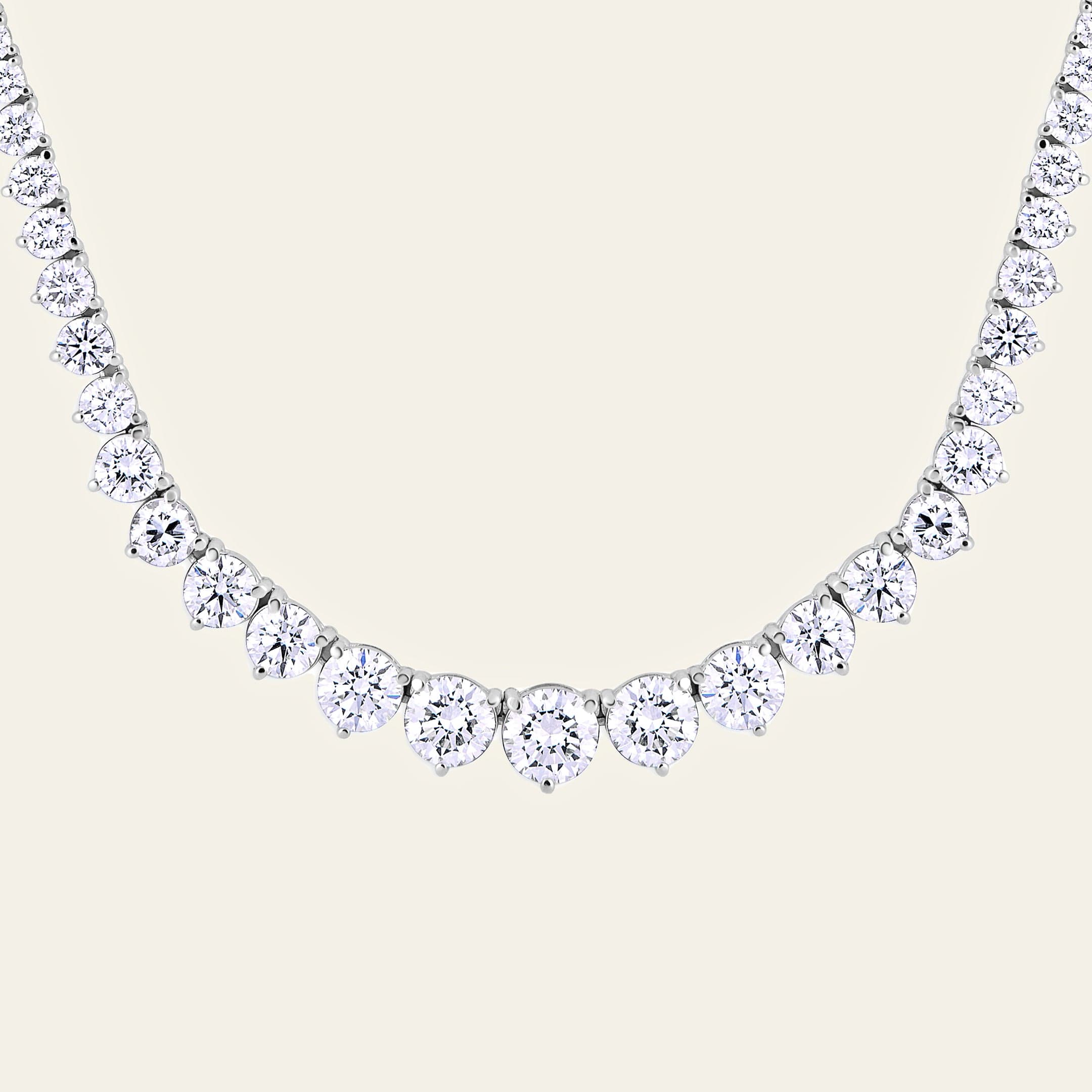Riviera 21 Carat Graduated Diamond Tennis Necklace
