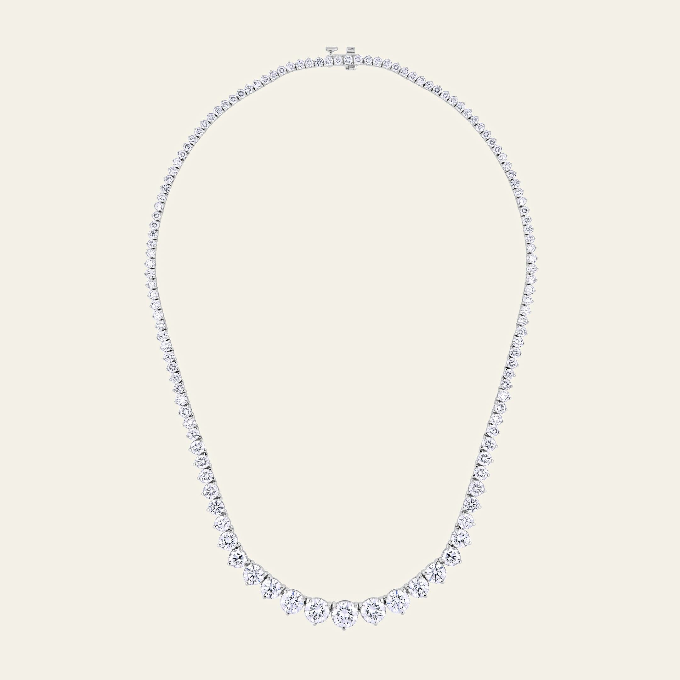 Riviera 21 Carat Graduated Diamond Tennis Necklace