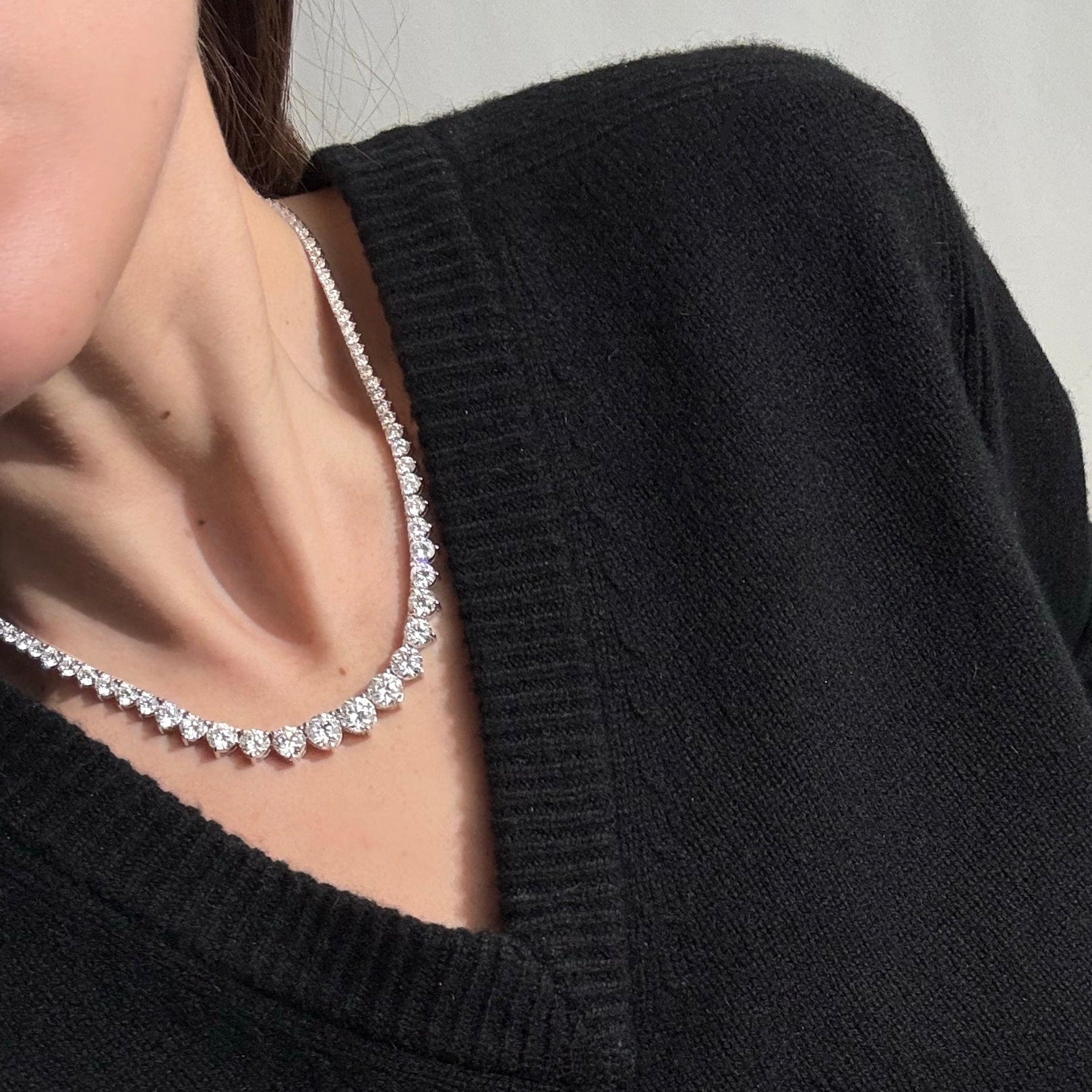 Riviera 21 Carat Graduated Diamond Tennis Necklace