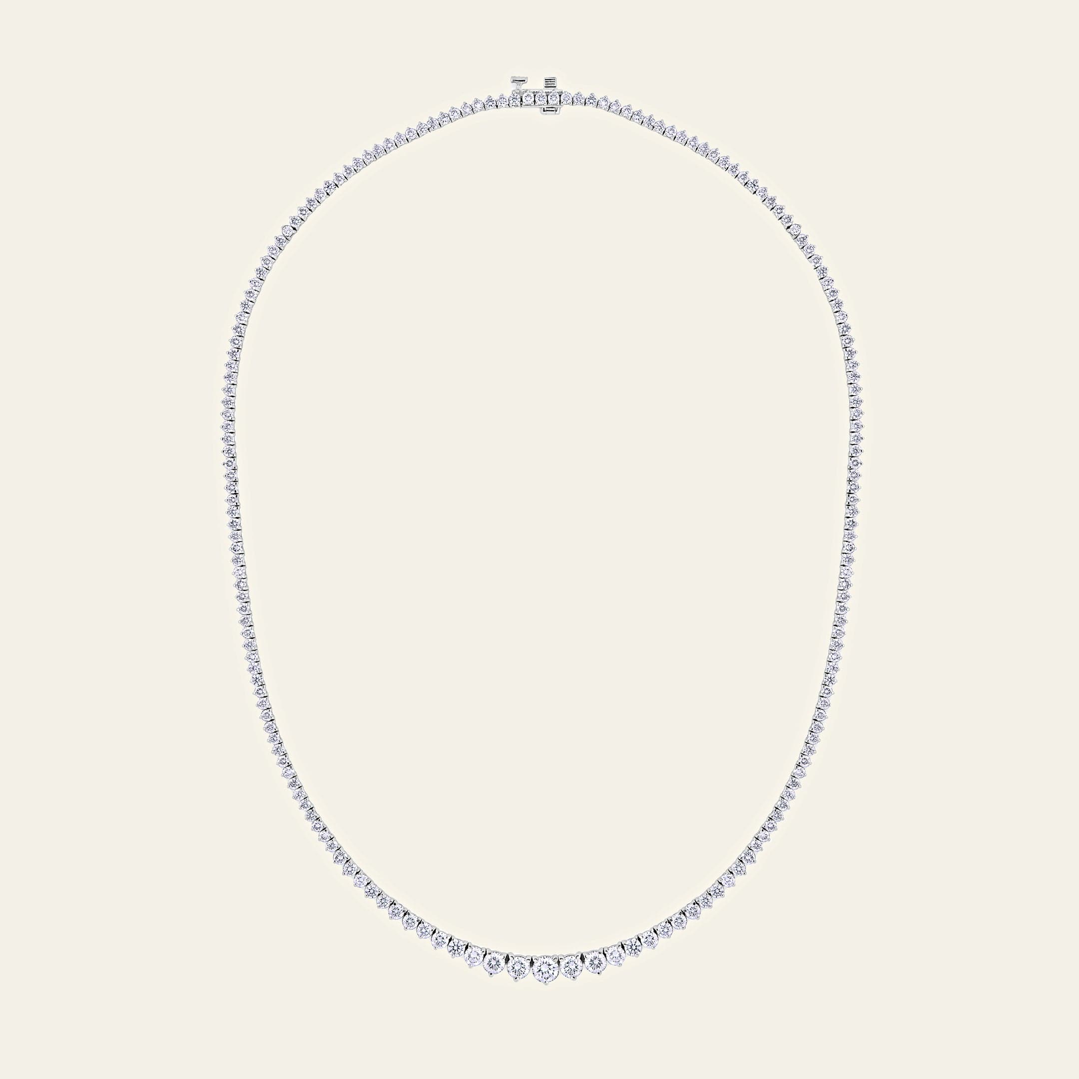 Riviera 8 Carat Graduated Diamond Tennis Necklace