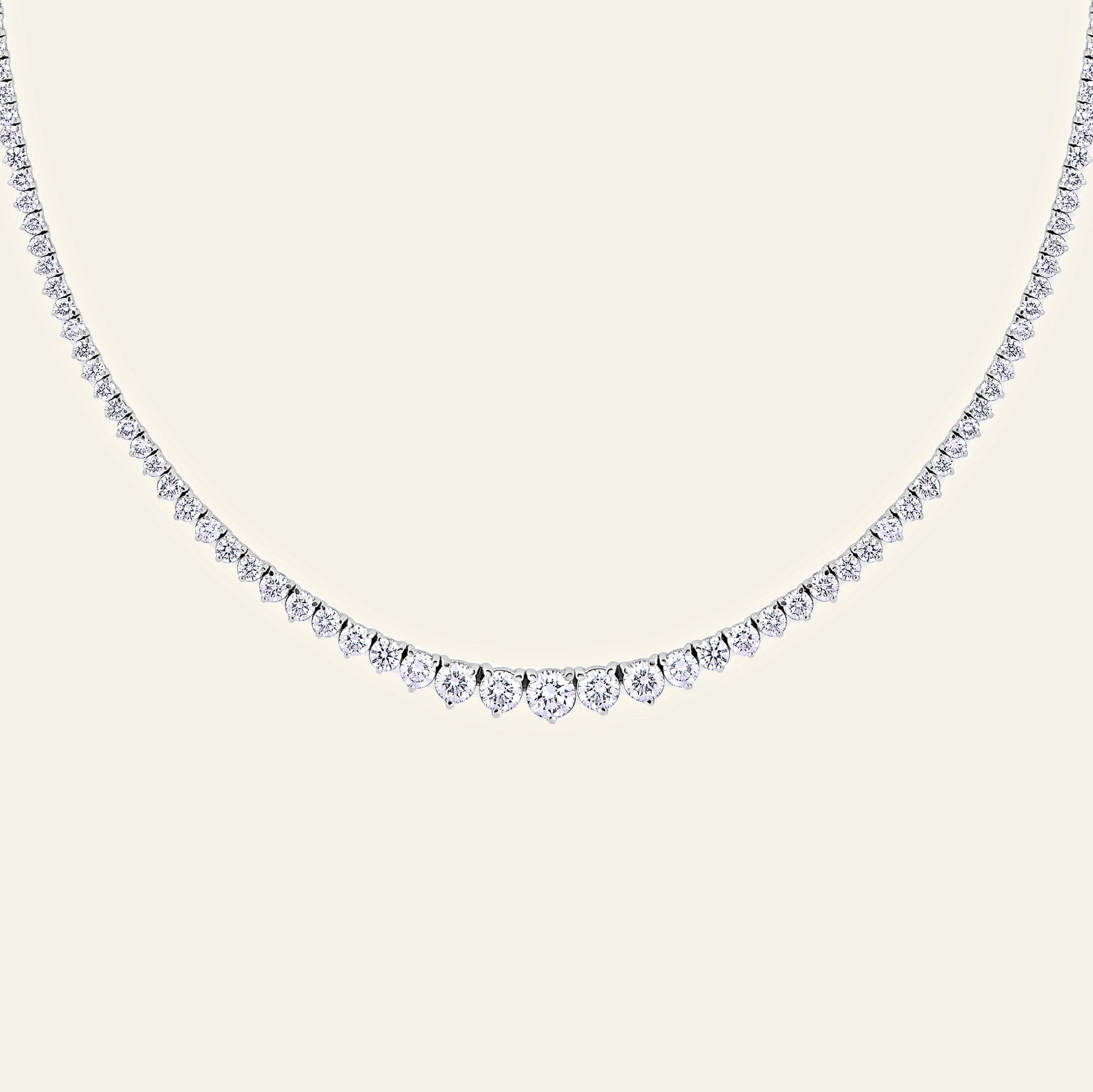 Riviera 8 Carat Graduated Diamond Tennis Necklace