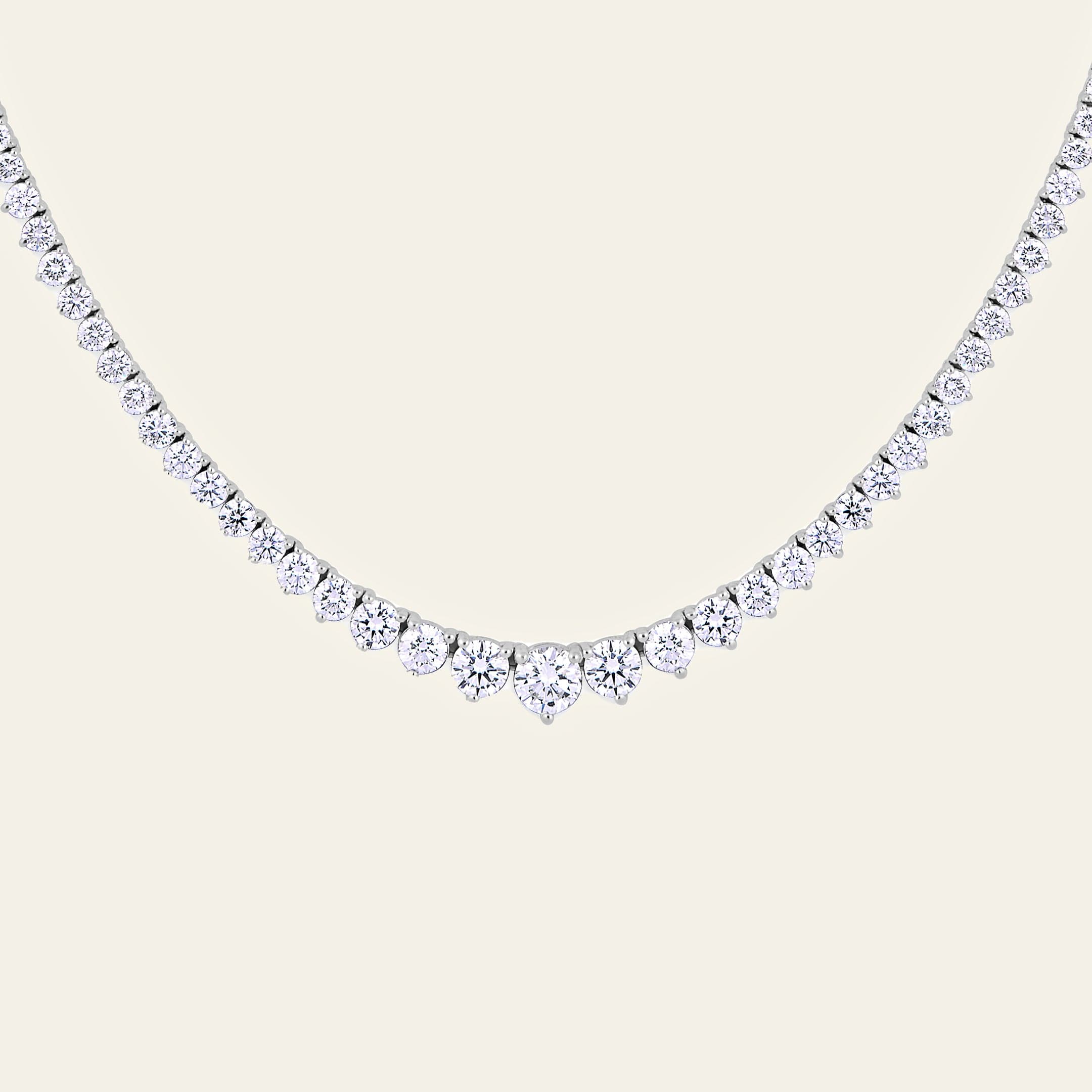 Riviera 9 Carat Graduated Diamond Tennis Necklace