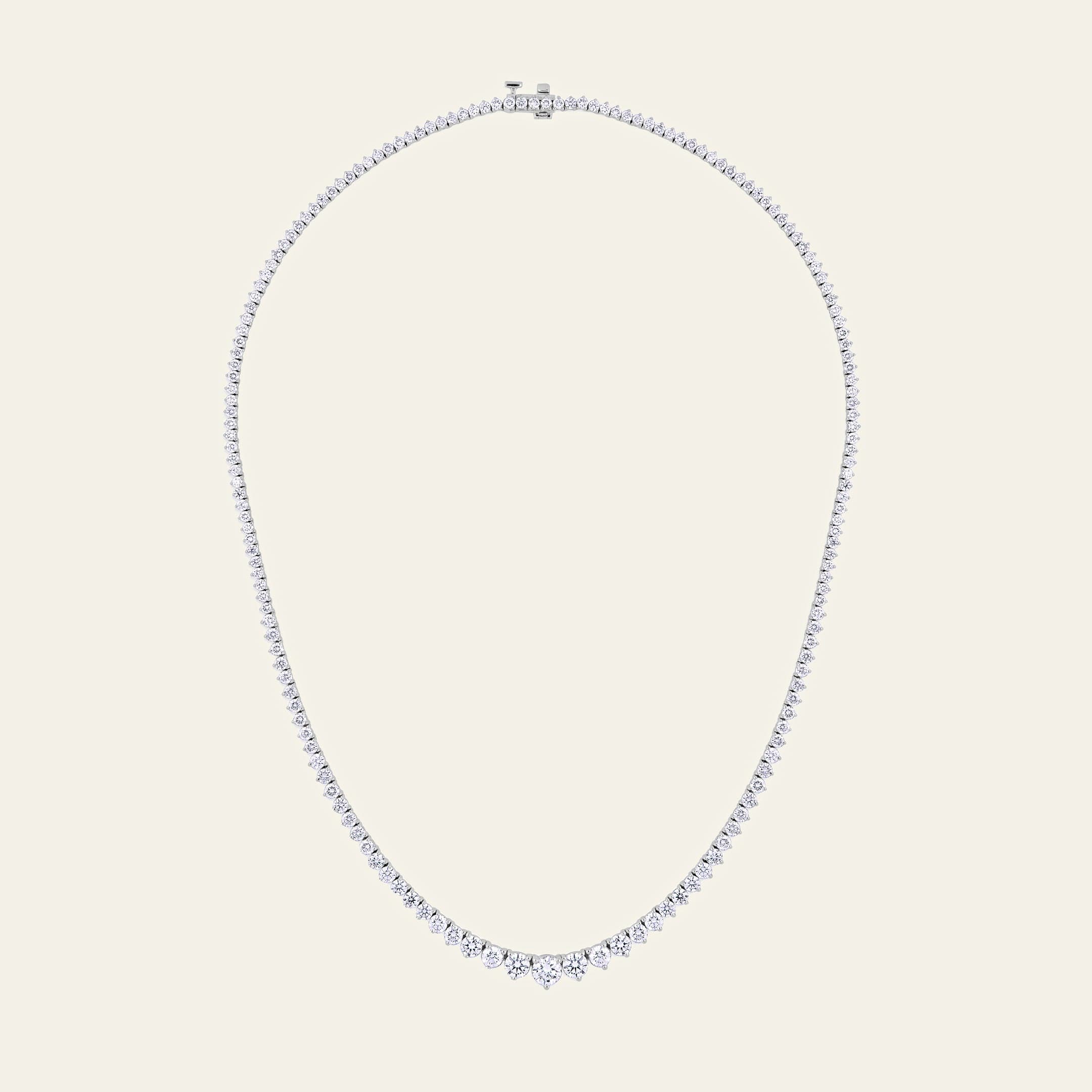 Riviera 9 Carat Graduated Diamond Tennis Necklace
