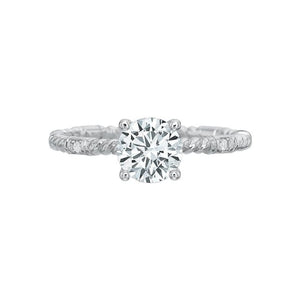 Rope Diamond Station Semi Mount Ring