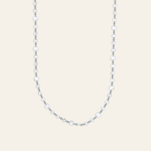 Rose-Cut Diamond and White Gold Chain Necklace