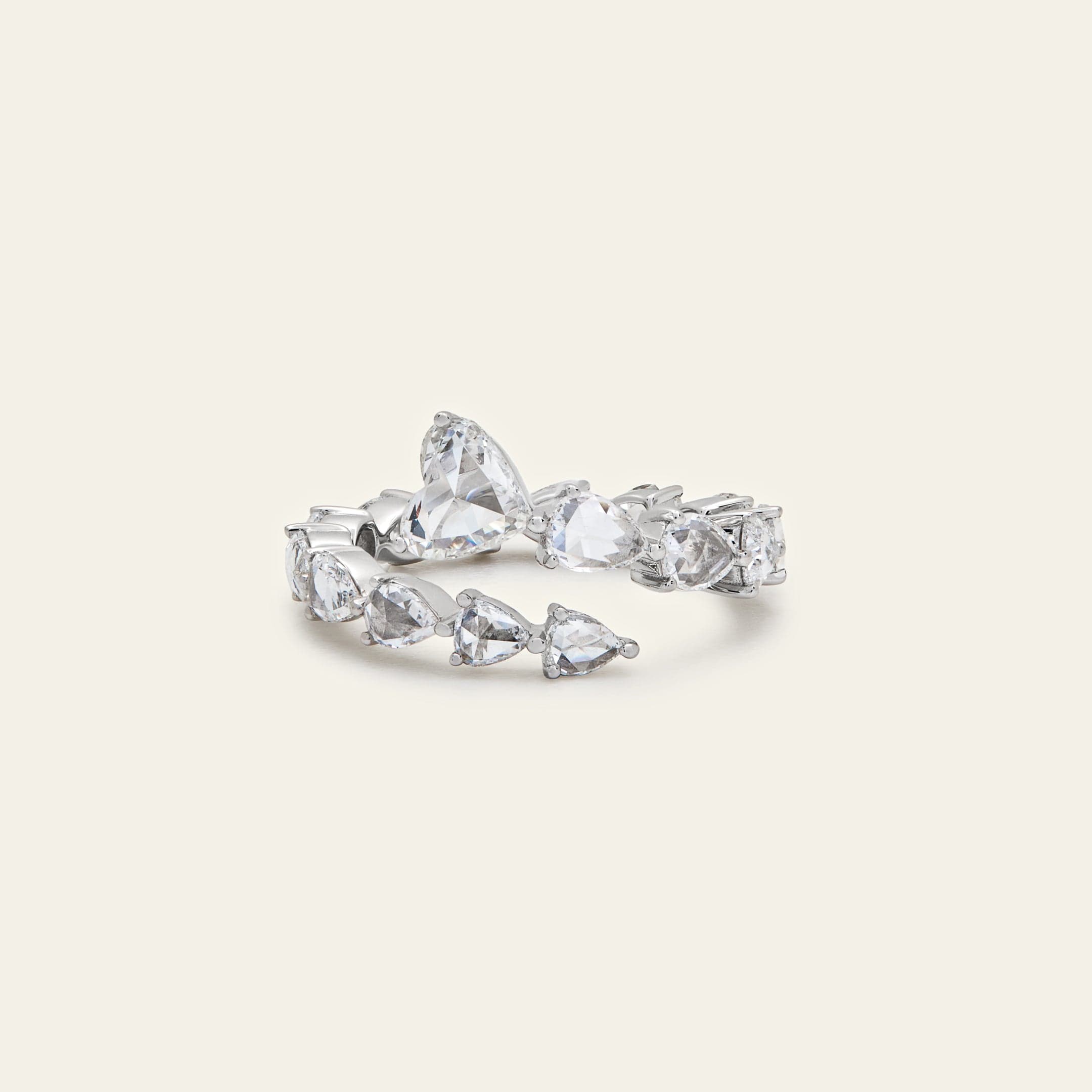 Rose-Cut Diamond Bypass Ring