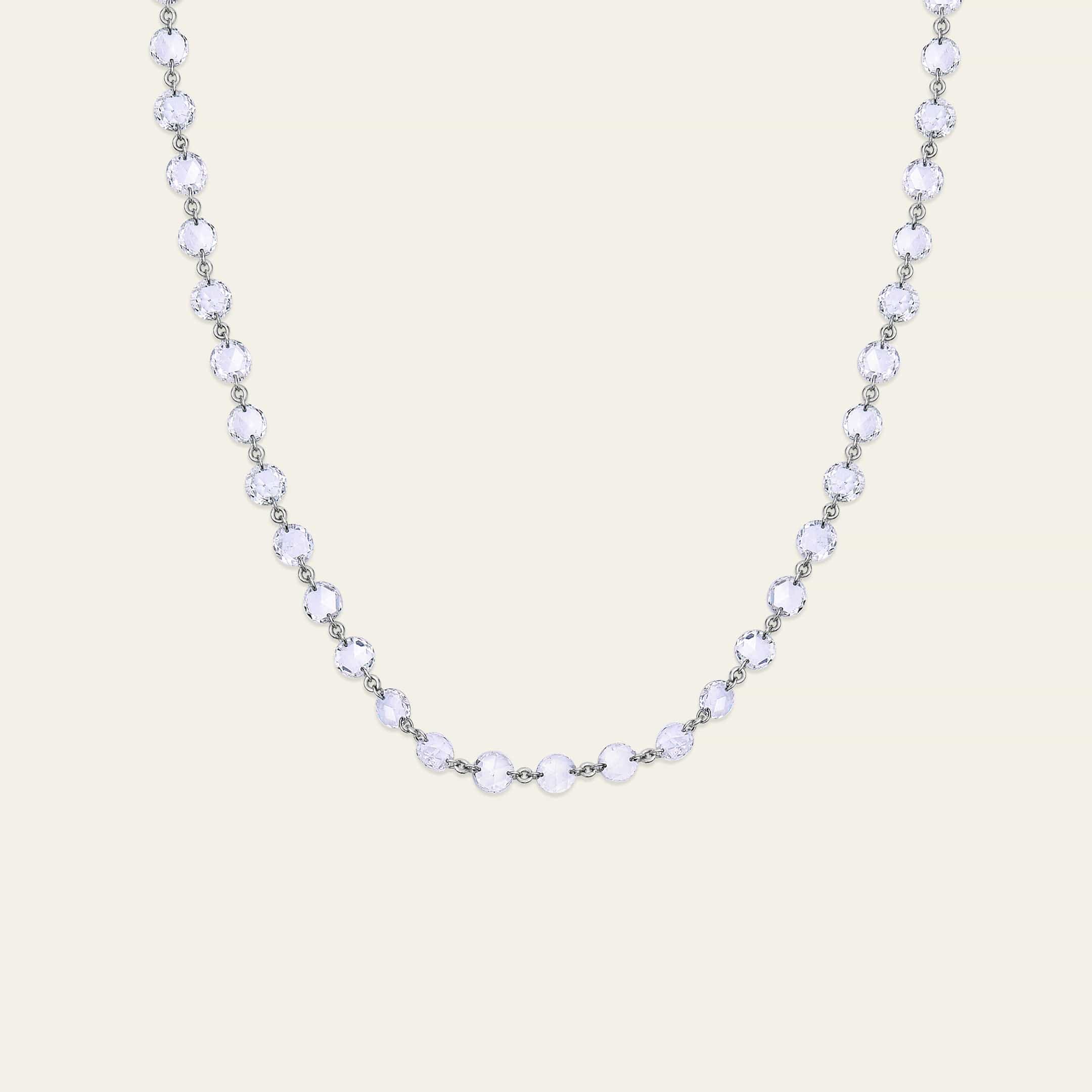 Rose-Cut Diamond Chain in White Gold