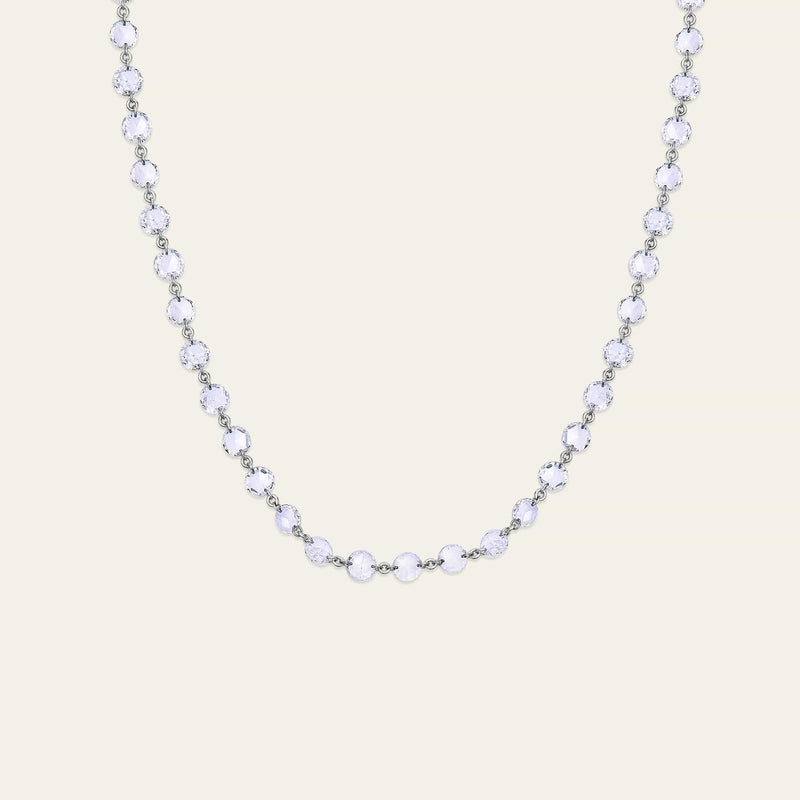 Rose-Cut Diamond Chain in White Gold