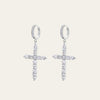 Rose-Cut Diamond Cross Earrings