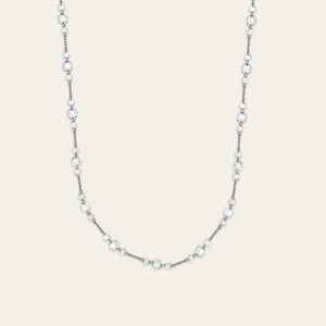 Rose-Cut Diamond Trio Necklace in White Gold