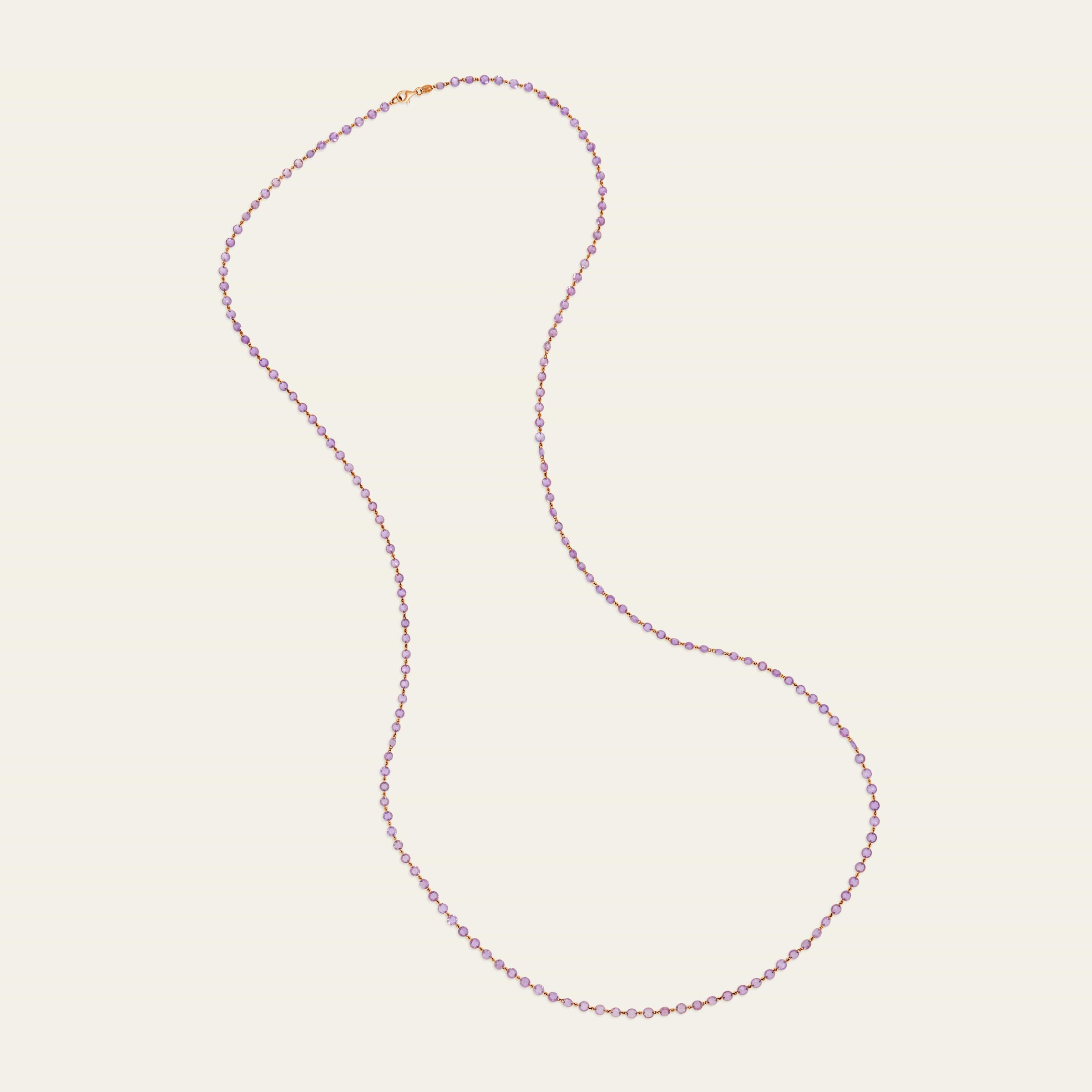 Rose-Cut Pink Sapphire Necklace in Rose Gold