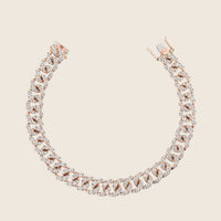 Rose Gold and Diamond Cuban Link Bracelet