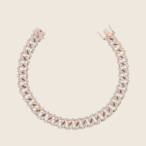 Rose Gold and Diamond Cuban Link Bracelet