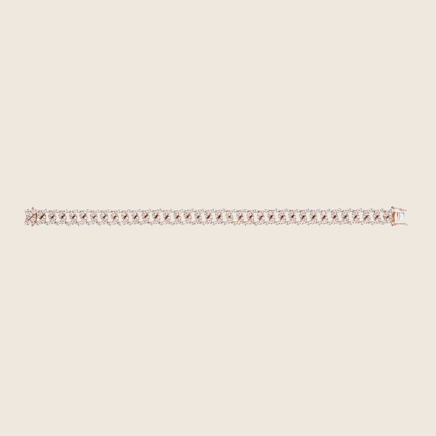 Rose Gold and Diamond Cuban Link Bracelet