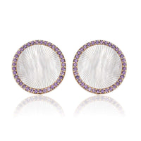 Rose Gold Cufflinks with Pinctada Maxima and Purple Sapphires