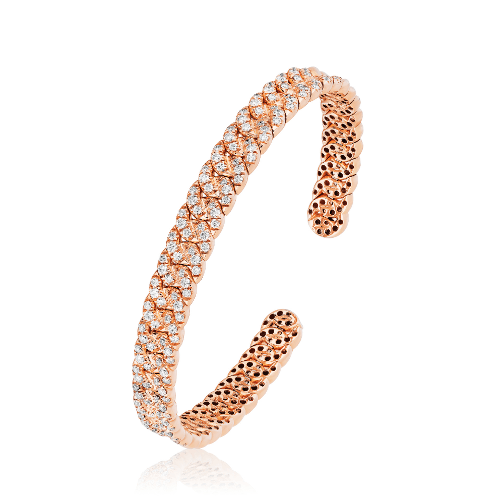 Rose Gold Diamond Cuban Link Cuff