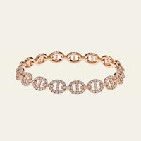 Rose Gold Diamond Large Link Bracelet
