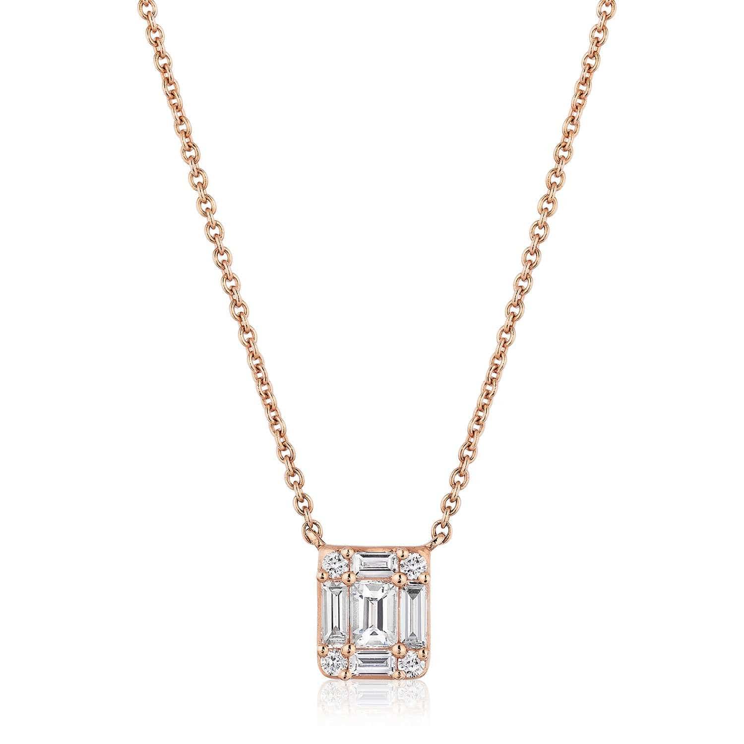 Rose Gold Diamond Pendant Necklace