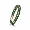 Rose Gold Rings Green Python Bracelet