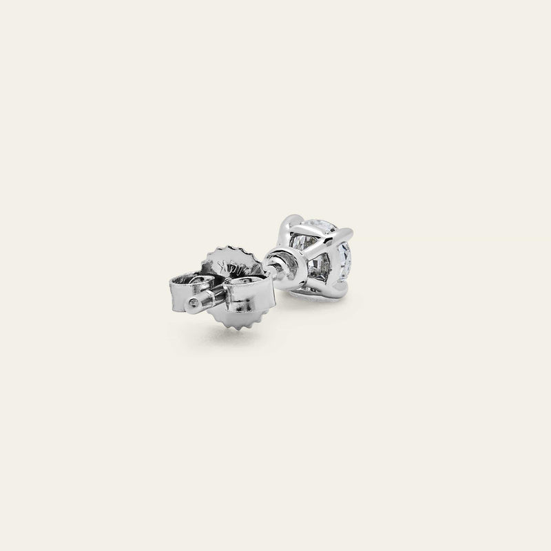 Round Brilliant-Cut Diamond Stud Earrings
