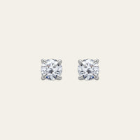 Round Brilliant-Cut Diamond Stud Earrings