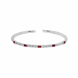 Ruby and Diamond Flexible Cuff Bracelet WG JBG257R 5B69
