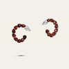 Ruby and Diamond Pear-Shaped Hoop Earrings