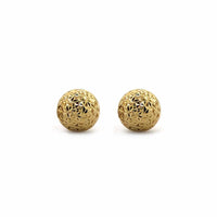 14K Crystal Cut Ball Earrings