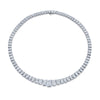 48.59 Carat Graduated Riviera Radiant Cut Diamond Necklace