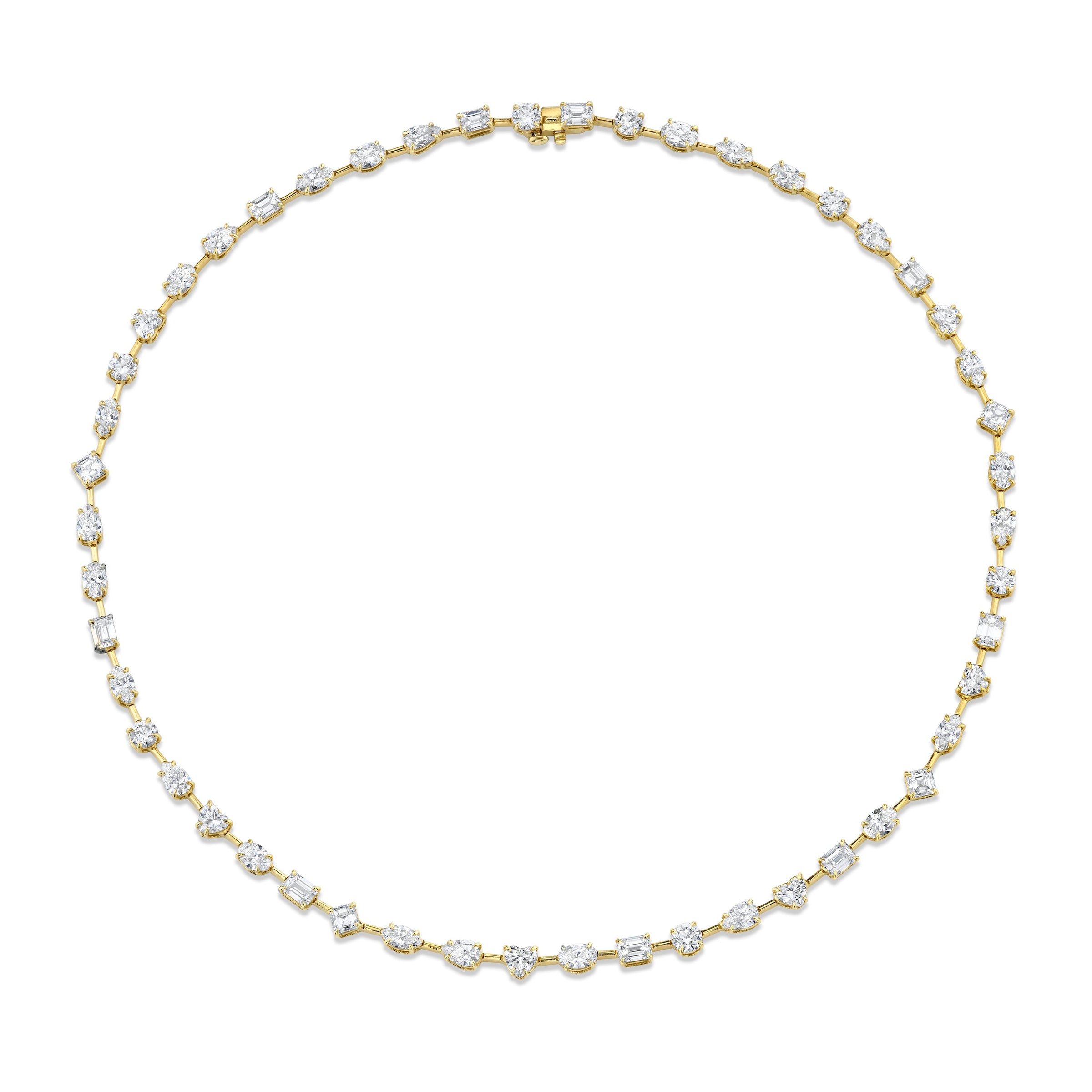 Fancy Shape Diamonds Wire Set Necklace
