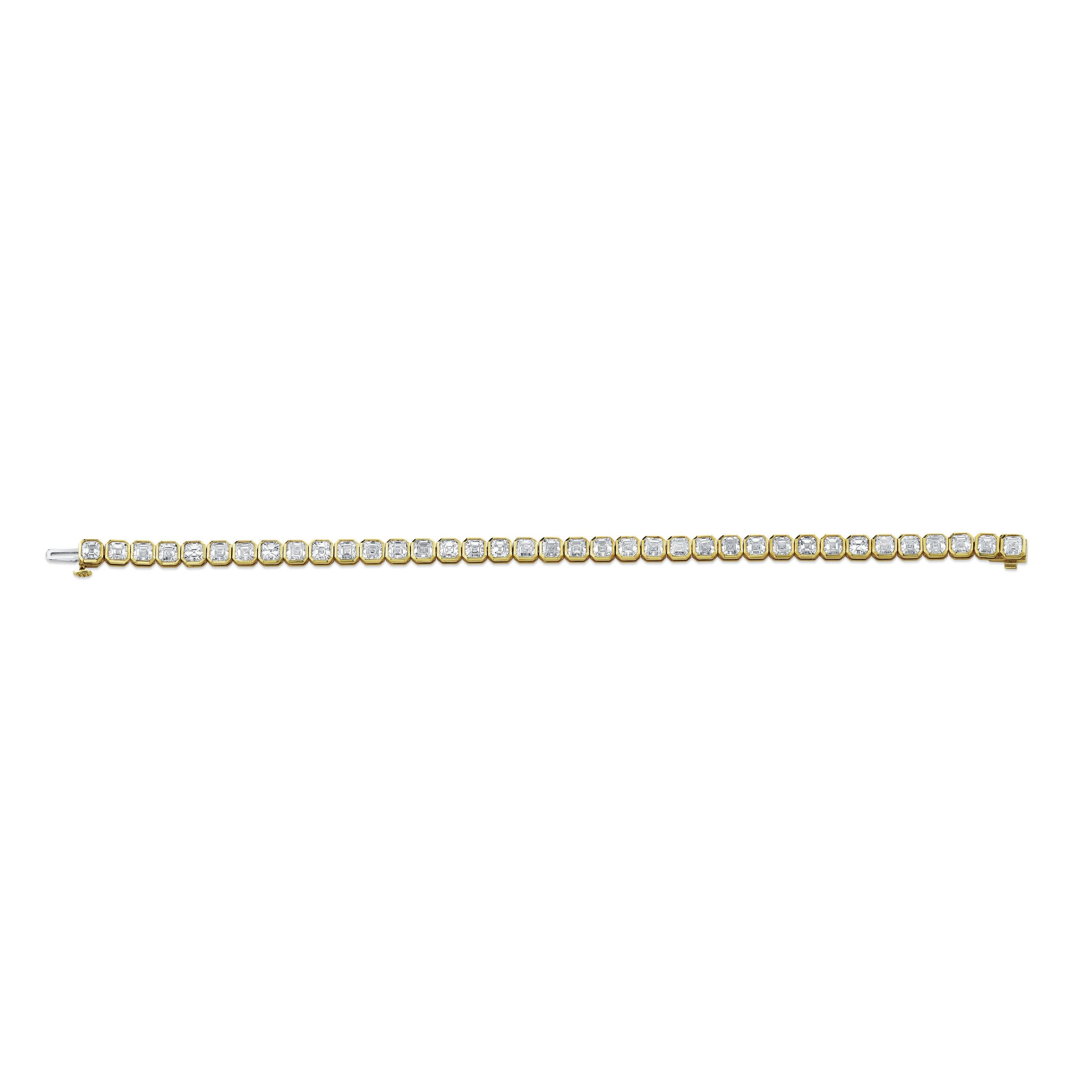 Bezel Set Asscher Diamond Bracelet