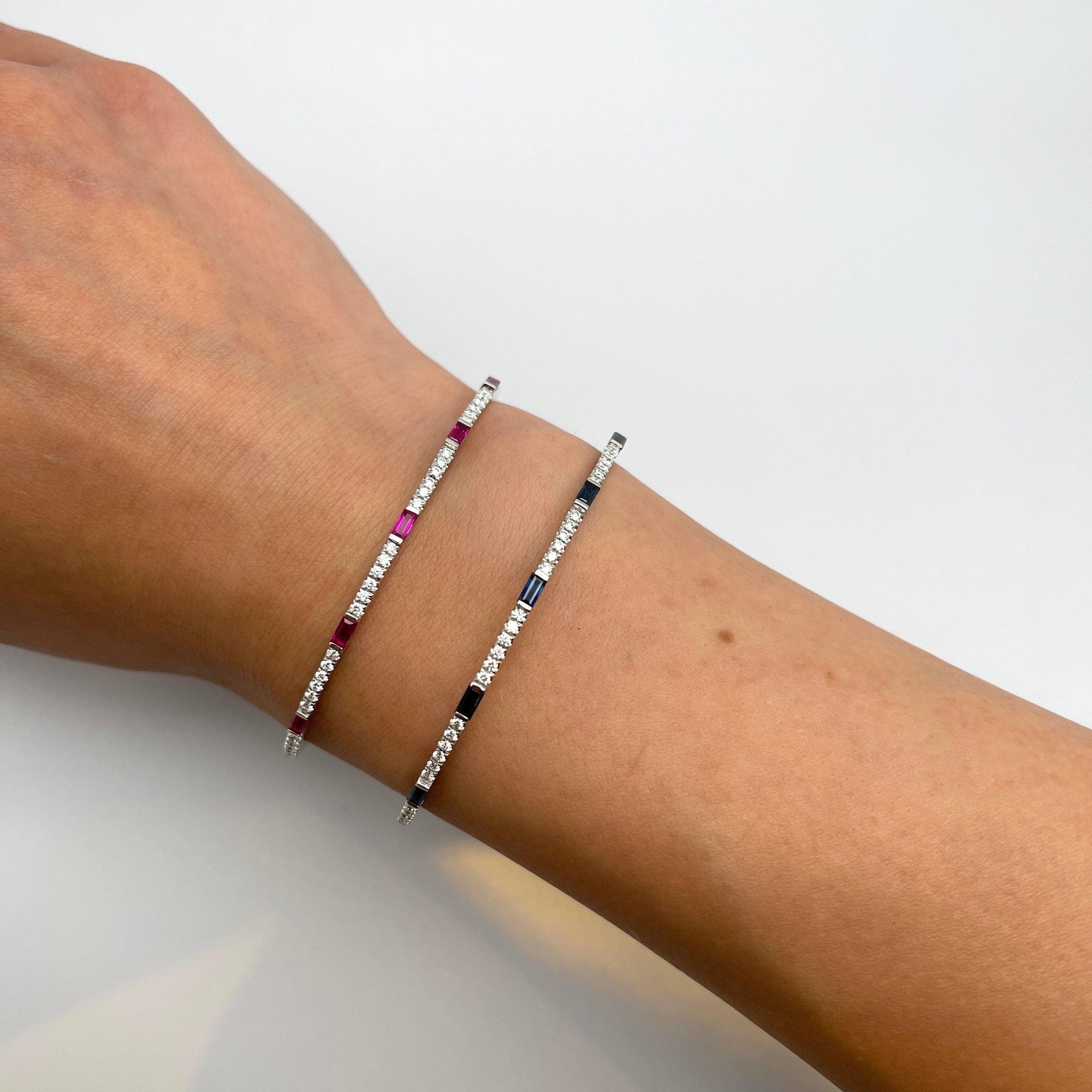 Ruby and Diamond Flexible Cuff Bracelet WG JBG257R 5B69