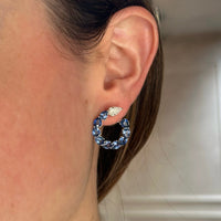 Sapphire and Diamond Pear-Shaped Hoop Earrings