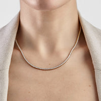 Sienna 6.9 Carat Diamond Yellow Gold Tennis Necklace